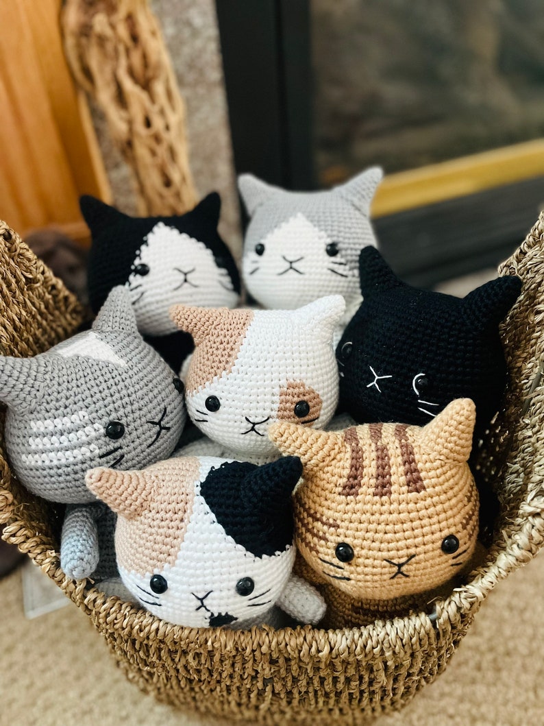 Crochet Chubby Cat Plushie, Cute Stuffed Toy image 4