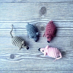 crochet little mouse toy for cat with catnip and rattle wool stuffed rat multicolor mice toys for kitties