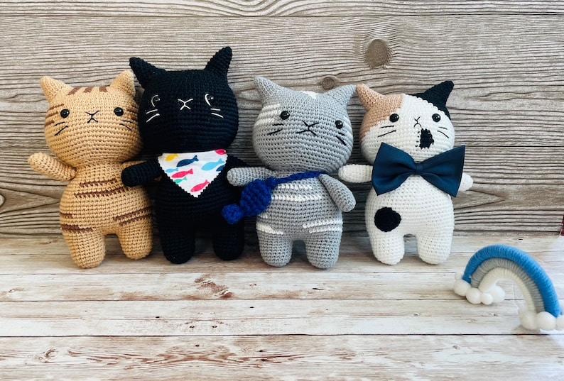 Crochet Chubby Cat Plushie, Cute Stuffed Toy image 8