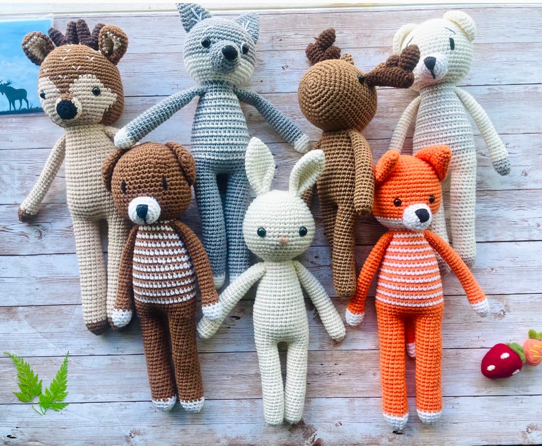 Crochet Big Plush Fox Amigurumi Toy Woodland Stuffed Animal -  in 2023