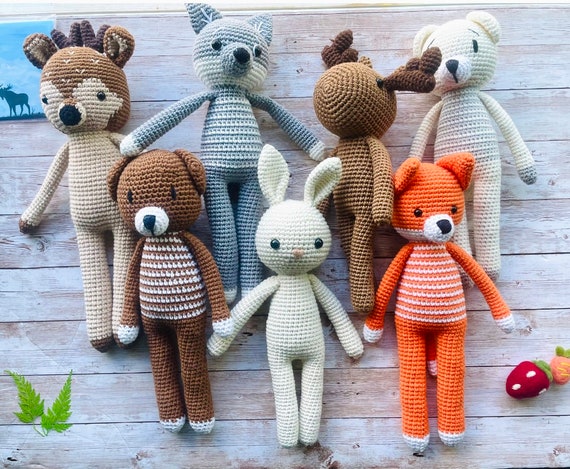 fox crochet plush toys forest animal baby gift toys stuffed