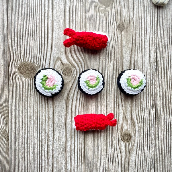 crochet sushi play for cat toys with catnip  and rattle funny unique handmade kittens toys cat kickers puch gifts busy cat