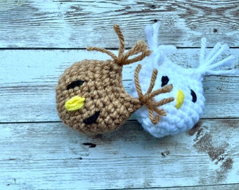 cat toys cute little owl with catnip funny cat toy yellow white brown crochet  owl