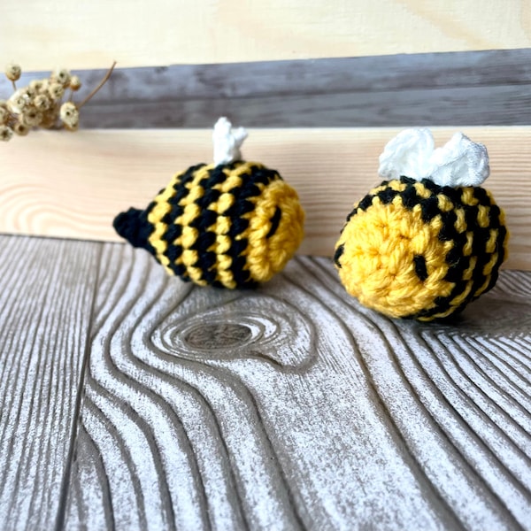 cat toy stuffed crochet honey bumblebee , bee with catnip and rattle gift for kittens