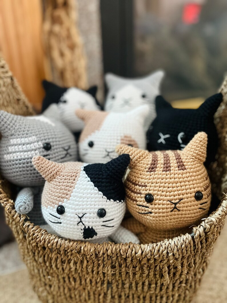 Crochet Chubby Cat Plushie, Cute Stuffed Toy image 10