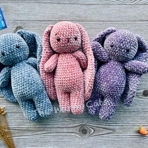 Crochet Stuffed Plush Bunny, Large Cuddly Rabbit Toy