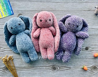Crochet Stuffed Plush Bunny, Large Cuddly Rabbit Toy