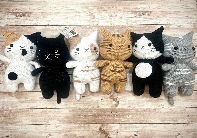 Crochet Chubby Cat Plushie, Cute Stuffed Toy image 3