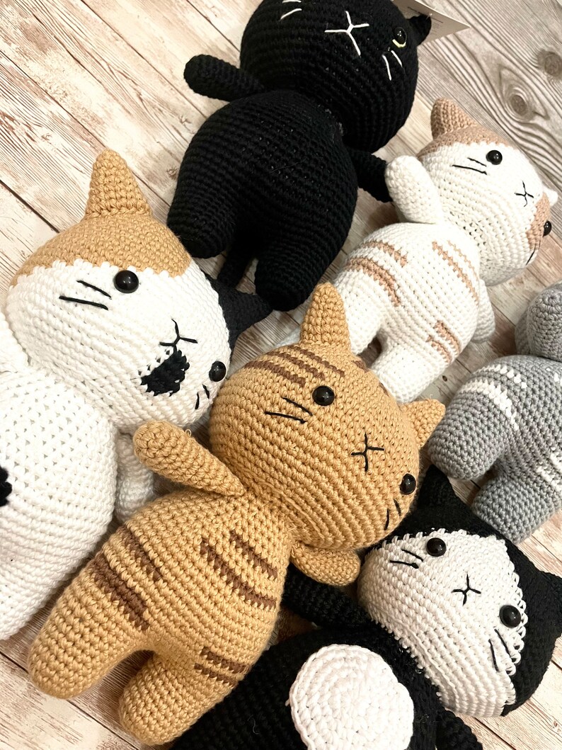 Crochet Chubby Cat Plushie, Cute Stuffed Toy image 7