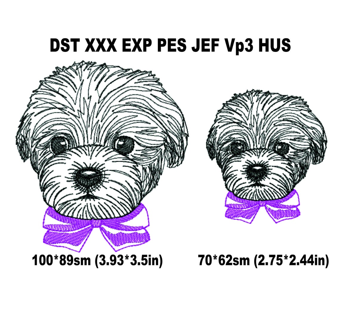 Maltese dog machine embroidery design puppy embroidery Etsy