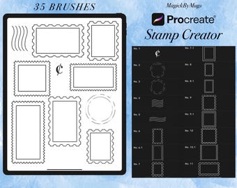 Procreate Stamp Set: 35 Fine Line Stamps (Digital Download)