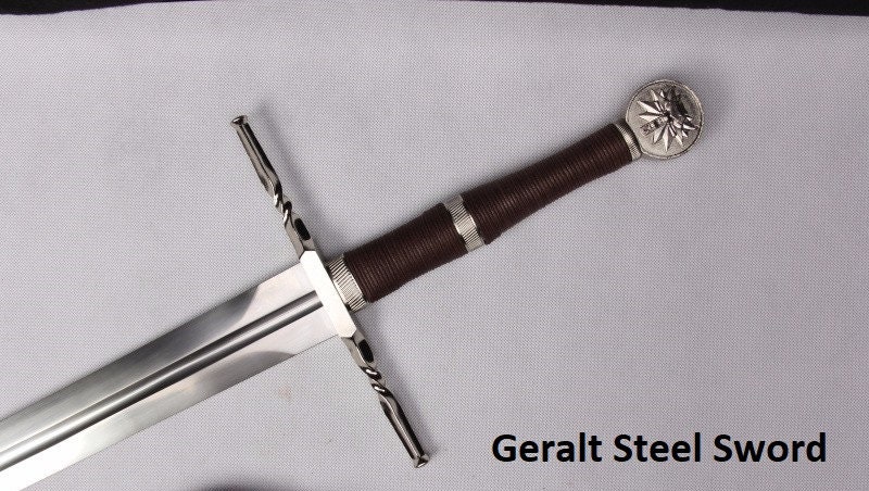 Geralt Black Steel Witcher Sword Netflix Adaptation Steel Replica