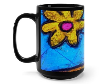 Yellow Flowers Artsy Coffee Mug