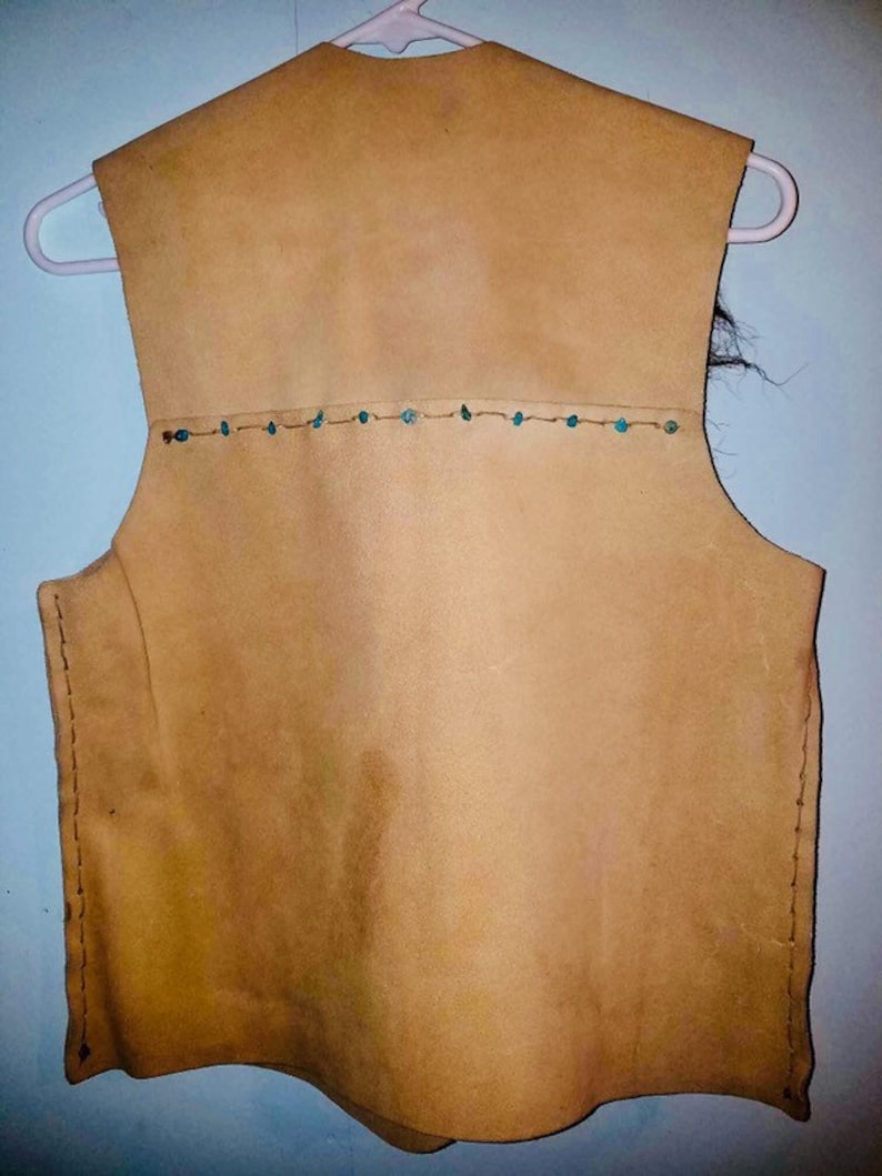 Deer leather & buffalo hide vest Etsy