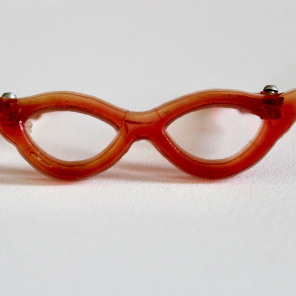 vintage 1960s Tammy Doll Red Cat Eye Glasses For Pizza Party Travel Along