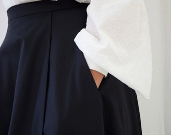 Black skirt/long skirt/ floor length skirt/maxi skirt/black cotton/spring 2022/ wrapped skirt/ skirt pockets/long black skirt/cocktail skirt