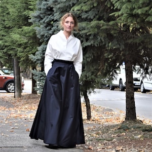 Breeze black taffeta skirt / long taffeta skirt / long black skirt / maxi/ black skirt / event long skirt / wedding skirt / wholesale