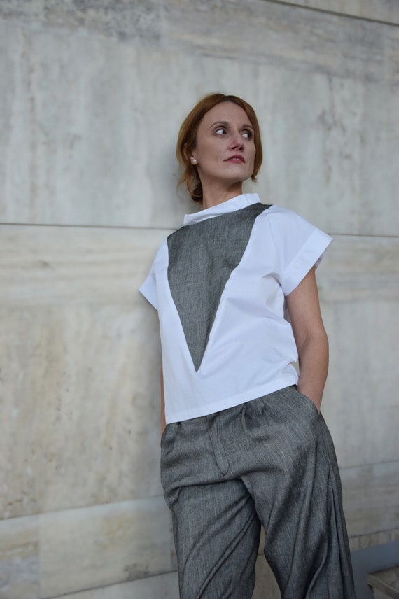 White Shirt White and Silver Shirt 
