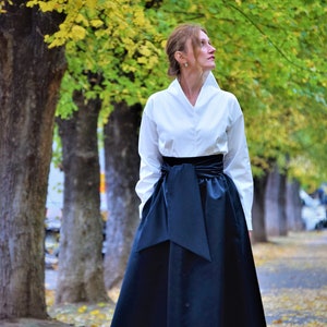Imperatrice / long black taffeta skirt / event long skirt / black maxi skirt / high waist skirt/ formal skirt / skirt /wholesale skirt