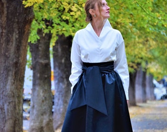 Imperatrice / long black taffeta skirt / event long skirt / black maxi skirt / high waist skirt/ formal skirt / skirt /wholesale skirt