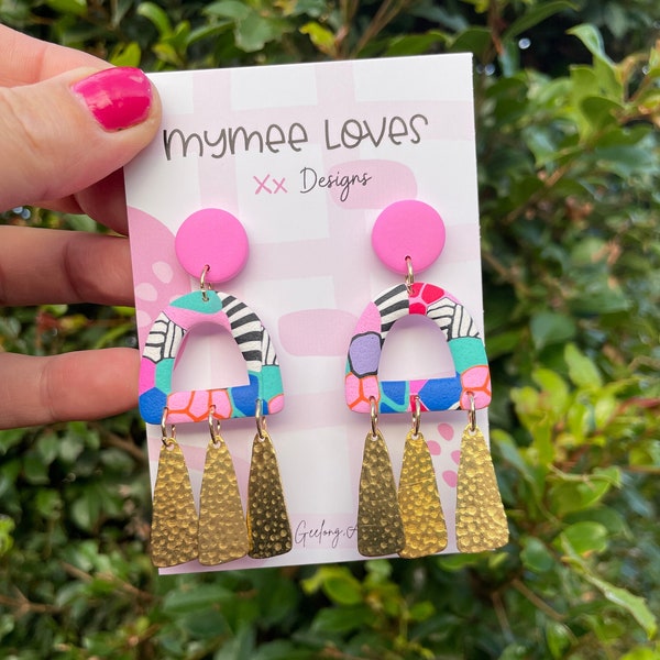 Spots and Stripes- NEW Polymer clay Earrings                 Mymee loves designs