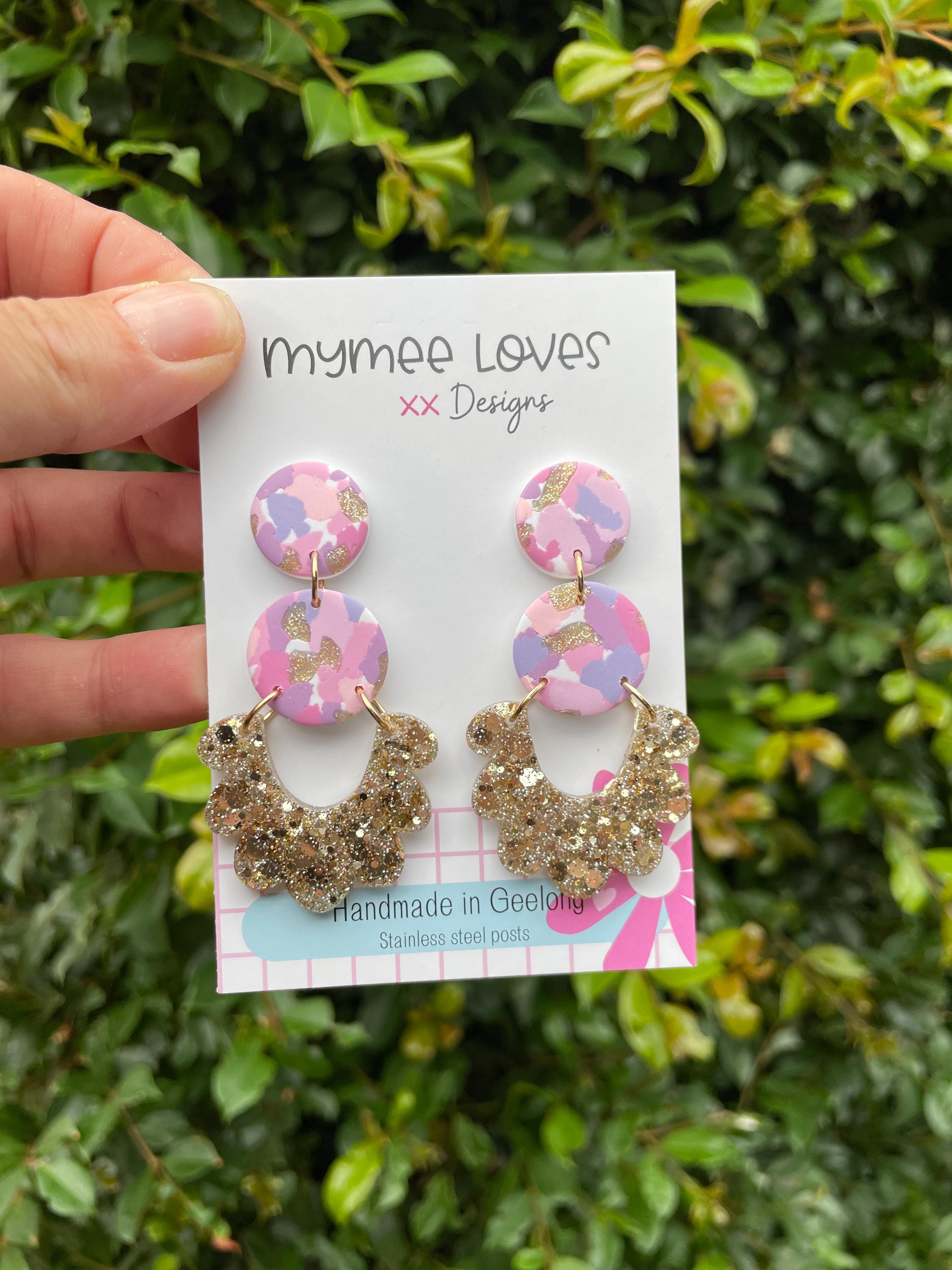 Epicamlv J Crew Floral Hoop Earrings Ole Miss Colors Ole Miss