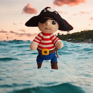 Pirate, amigurumi, instructions in French, photo tutorial