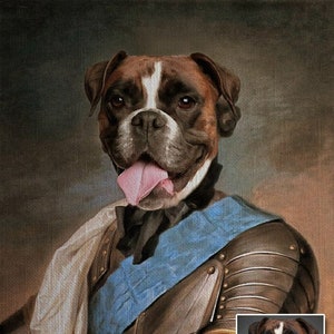 Custom Pet Portrait,Hand Painted Oil Portrait,Royal Pet Portrait Oil Painting,Original Personalized Portraits,Uniform Portrait From Photos