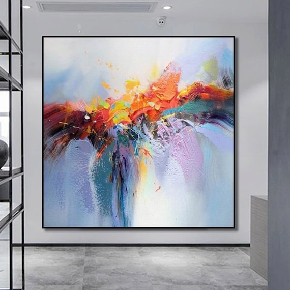 オリジナルの大型絵画、抽象画、特大キャンバス壁アート、現代アート 