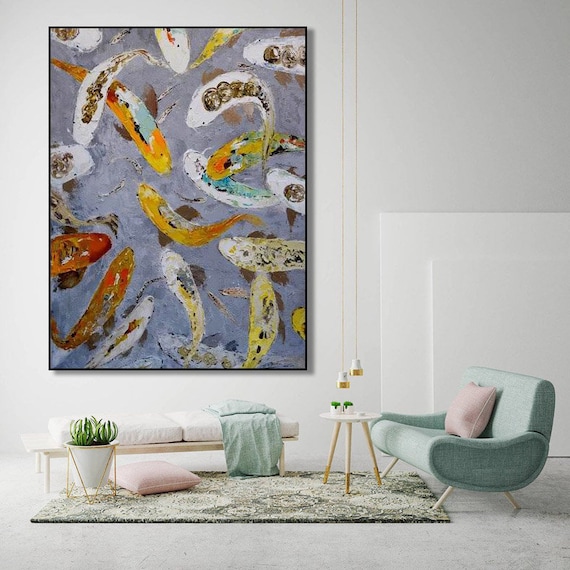 特大キャンバスウォールアート、オリジナルアート油絵、現代アート 