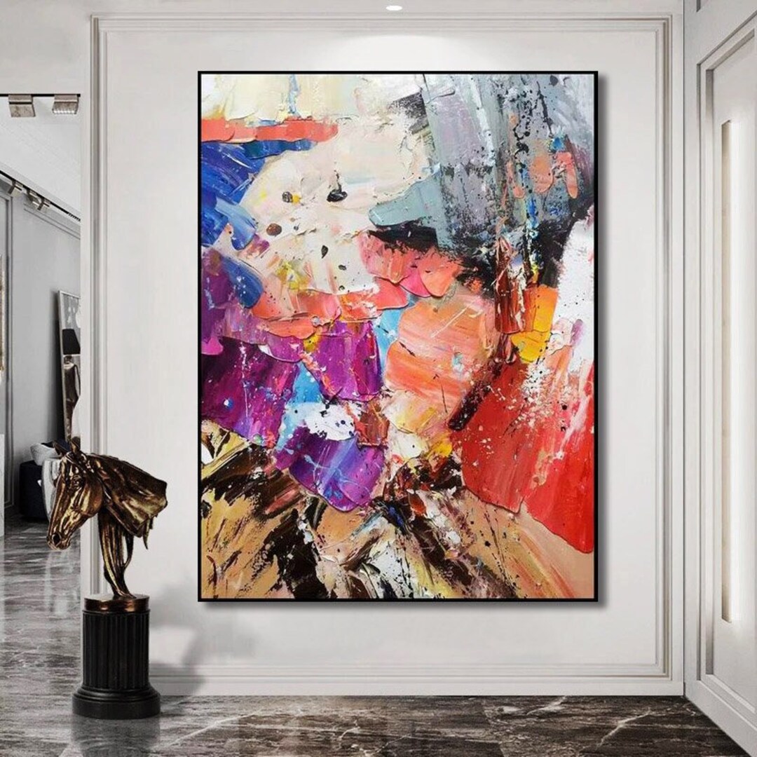 Original Large Canvas Wall Art, Hand Painted Texture Abstract Art ...