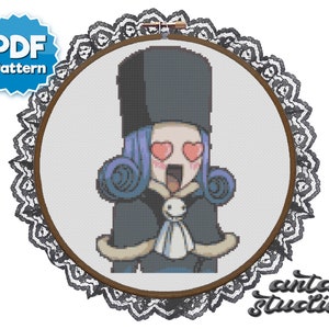 Fairy Tail Cross Stitch Pattern Juvia Lockser Love Anime Pattern Modern Cross Stitch PDF Instant Download image 1
