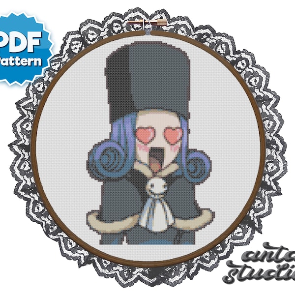 Fairy Tail Cross Stitch Pattern - Juvia Lockser Love Anime Pattern - Modern Cross Stitch PDF Instant Download