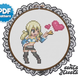 Fairy Tail Cross Stitch Pattern - Natsu Dragneel Anime