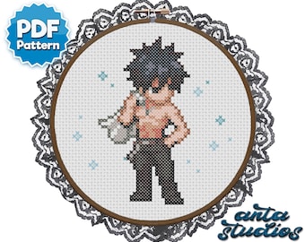 Anime cross stitch pattern Nagai Ajin PDF Saga Digital Instant Download