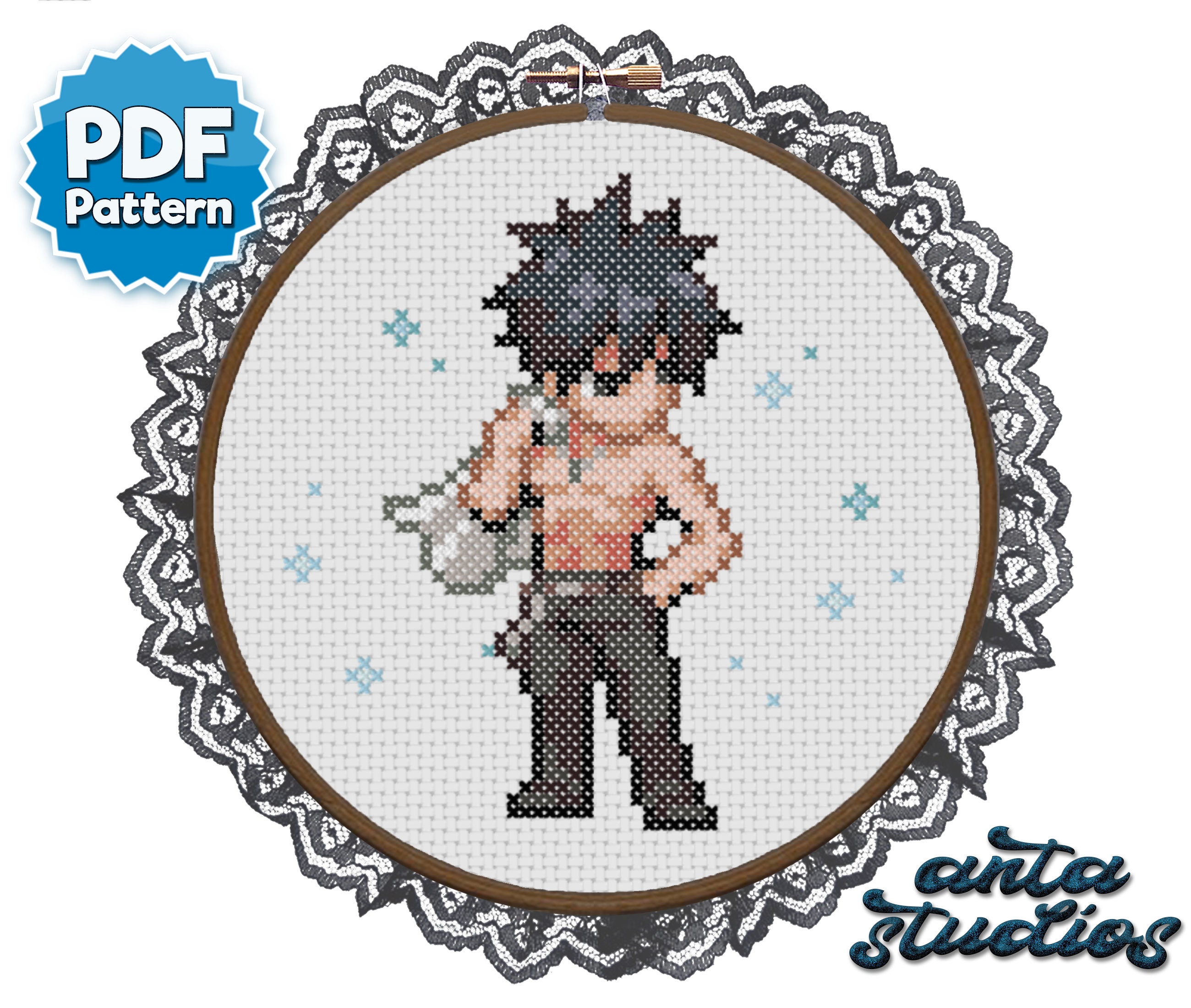 Fairy Tail Gray Fullbuster Anime Cross Stitch Pattern