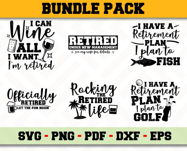 Download Retirement SVG BUNDLE 6 Designs Pack Instant Download | Etsy