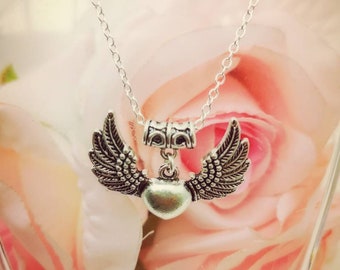 Angels Love Necklace with Sterling Silver Plated Chain by Earth Angel Jewellery x