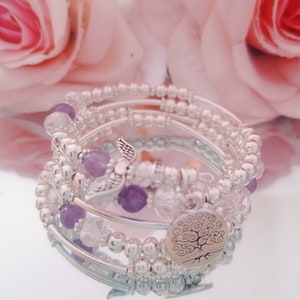 Bransoletka z ametystem Archanioł Michał Wrap od Earth Angel Jewellery x
