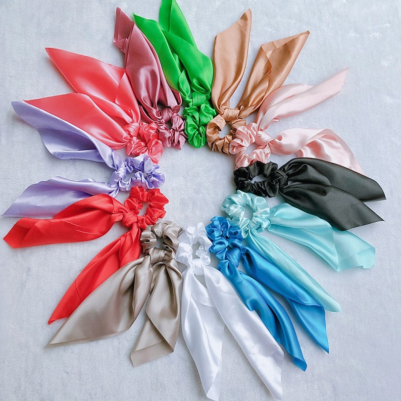 Colorful Chiffon Bow Streamers Hair Ties Elastic Ribbon Hair Rope Hair ...