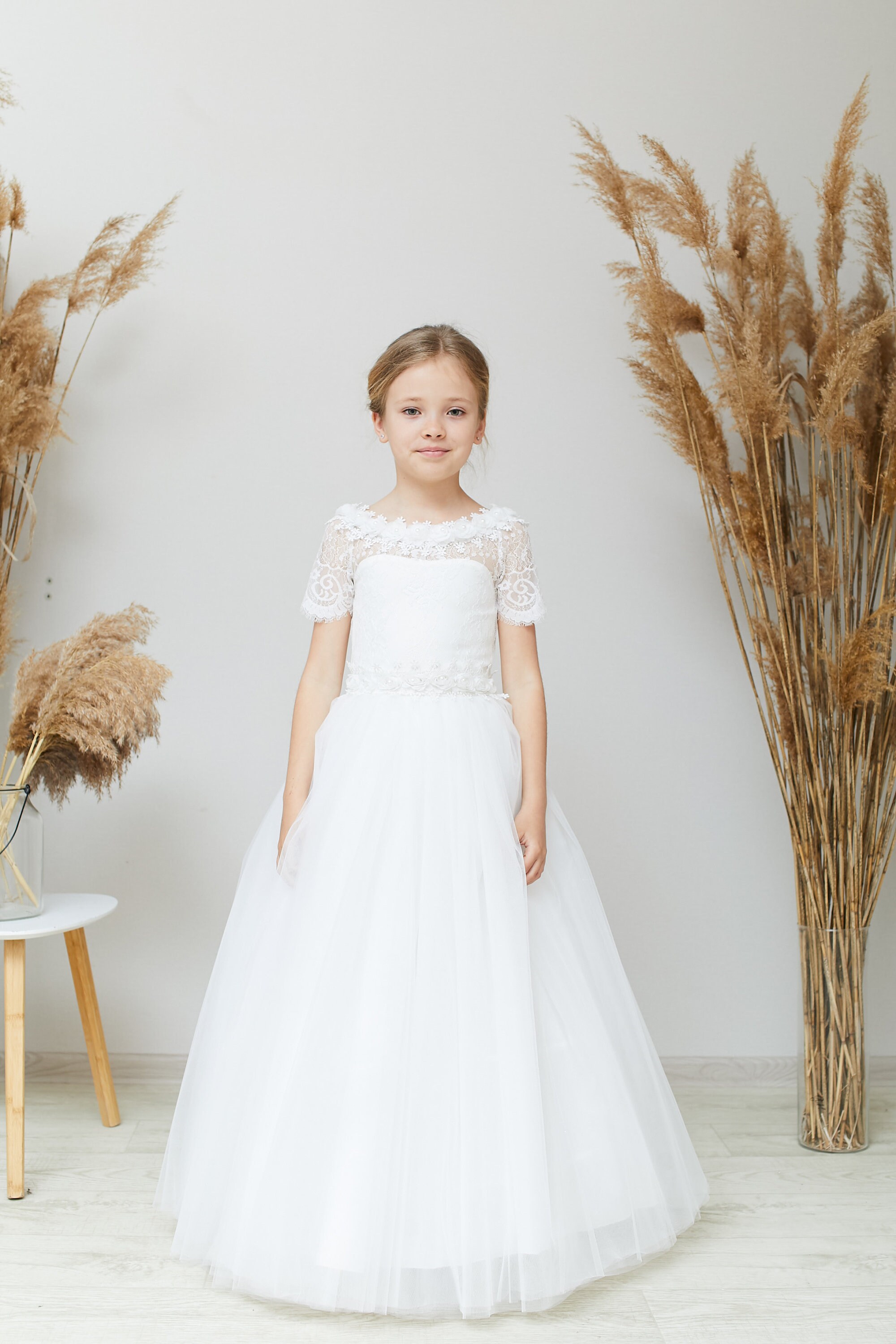 flower girl dresses cream