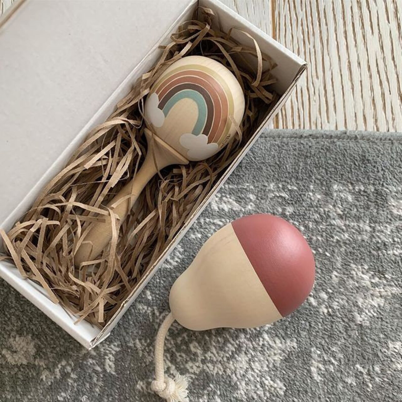 Rainbow rattle newborn gift newborn rattle sensory baby Etsy