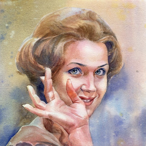 Custom Watercolor Portrait of Baby Girl. Gift for shops a Christening. The First Portrait. Portrait of a child from photo. Unique Gift Idea.