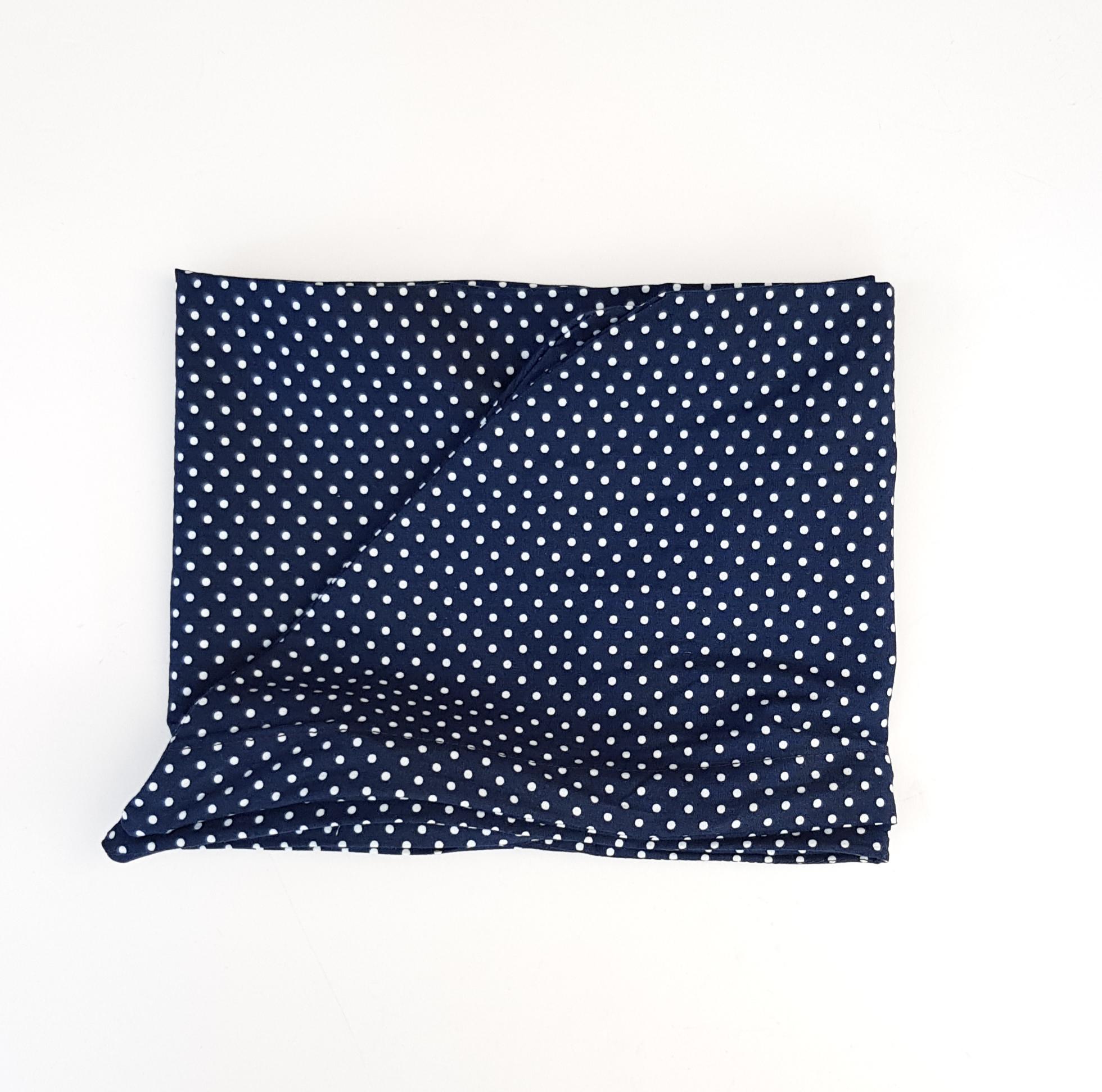 Navy Blue and White Polka Dot Turban. Full Coverage Wired  display picture 2