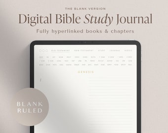 Digital Bible Study Journal Template – Ruled – Portrait – Hyperlinked Books & Chapters – Faith Journal – GoodNotes Blank Journaling Bible