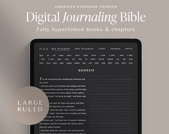 Digital Journaling Bible – ASV Large Font – Ruled – Portrait – Blackout Edition –  Hyperlinked Books & Chapters – Faith Devotional Journal