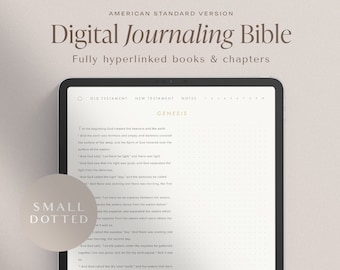Digital Journaling Bible – ASV Small Font Lightweight – Dotted – Portrait – Hyperlinked Books & Chapters – GoodNotes Minimal Bible Study