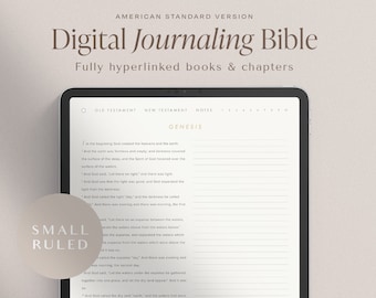 Digital Journaling Bible – ASV Small Font Lightweight – Ruled – Portrait – Hyperlinked Books & Chapters – GoodNotes Minimal Bible Study