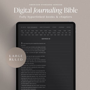 Digital Journaling Bible – ASV Large Font – Ruled – Portrait – Blackout Edition –  Hyperlinked Books & Chapters – Faith Devotional Journal