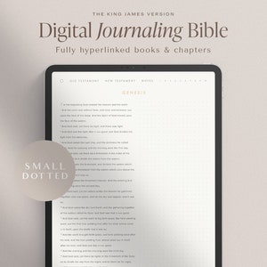 Digital Journaling Bible – KJV Small Font Lightweight – Dotted - Portrait – Hyperlinked Books & Chapters – Bible Study King James Version